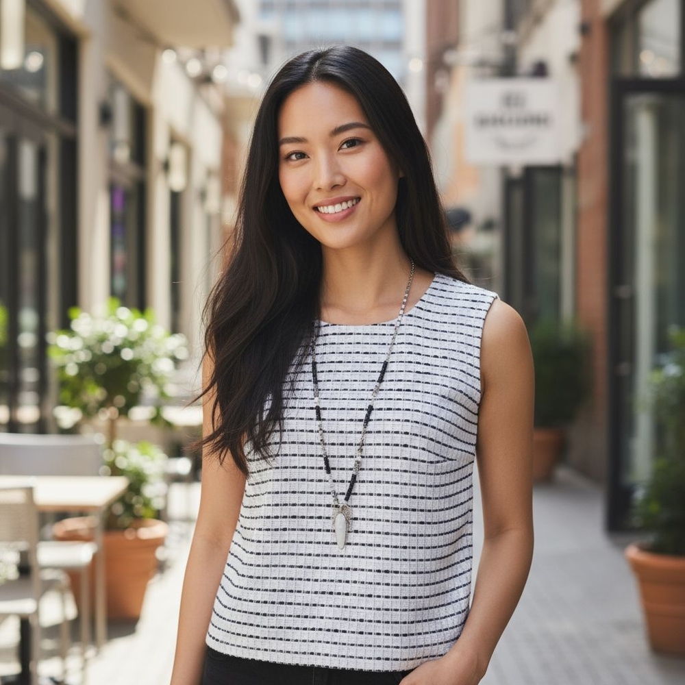 001 NWT Designer THOM BROWNE SLEEVELESS BLOUSE  size medium